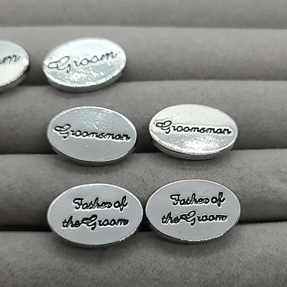 FATHER OF THE GROOM Wedding Cufflinks Silver Engraved Formal Tuxedo Cuff Links